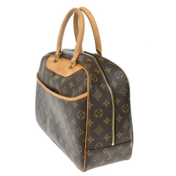 LOUIS VUITTON LV Logo Deauville Hand Bag Monogram Leather Brown M47270 81YH747 - Picture 2 of 16